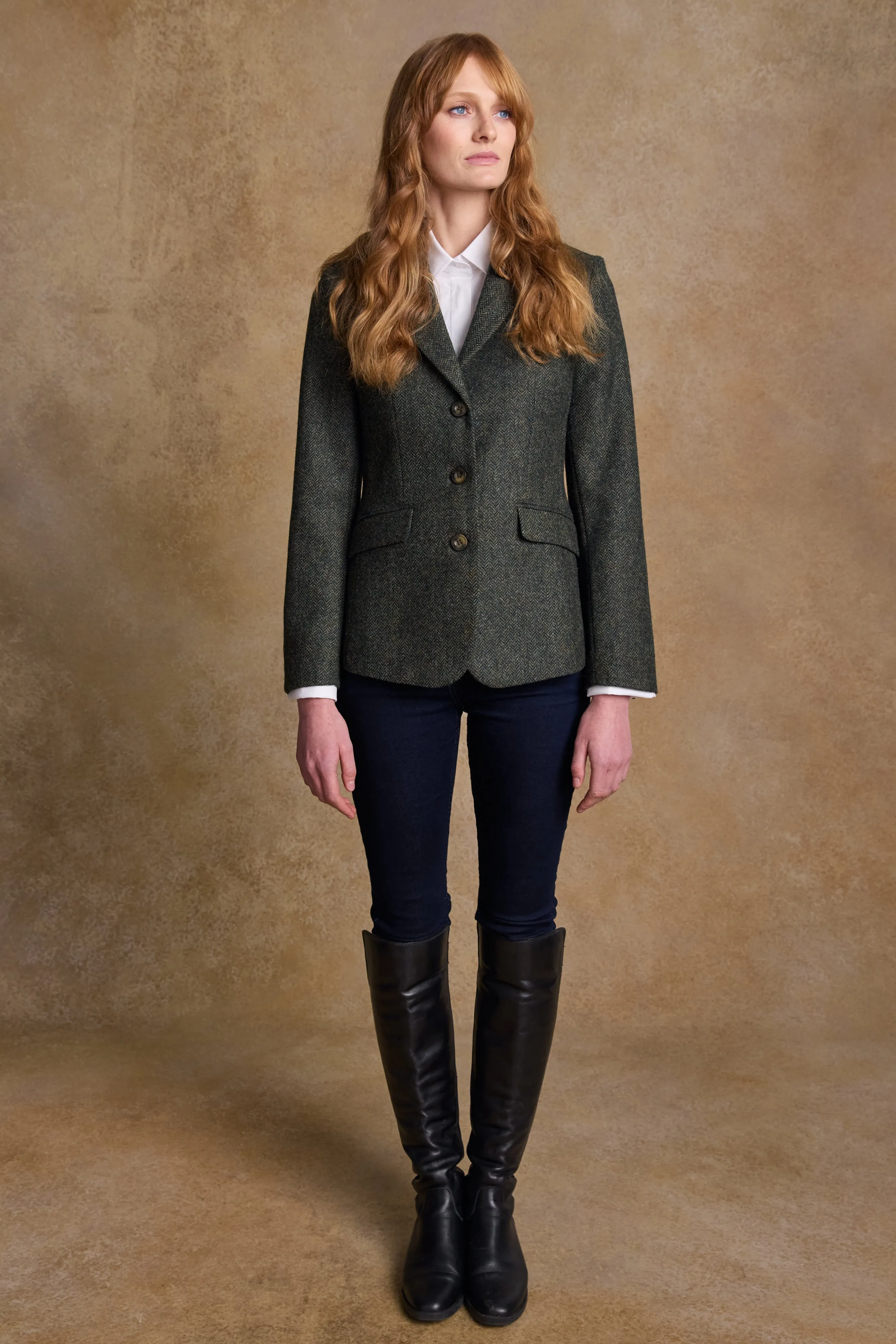 Tara Tweed Hacking Jacket - Green Fields