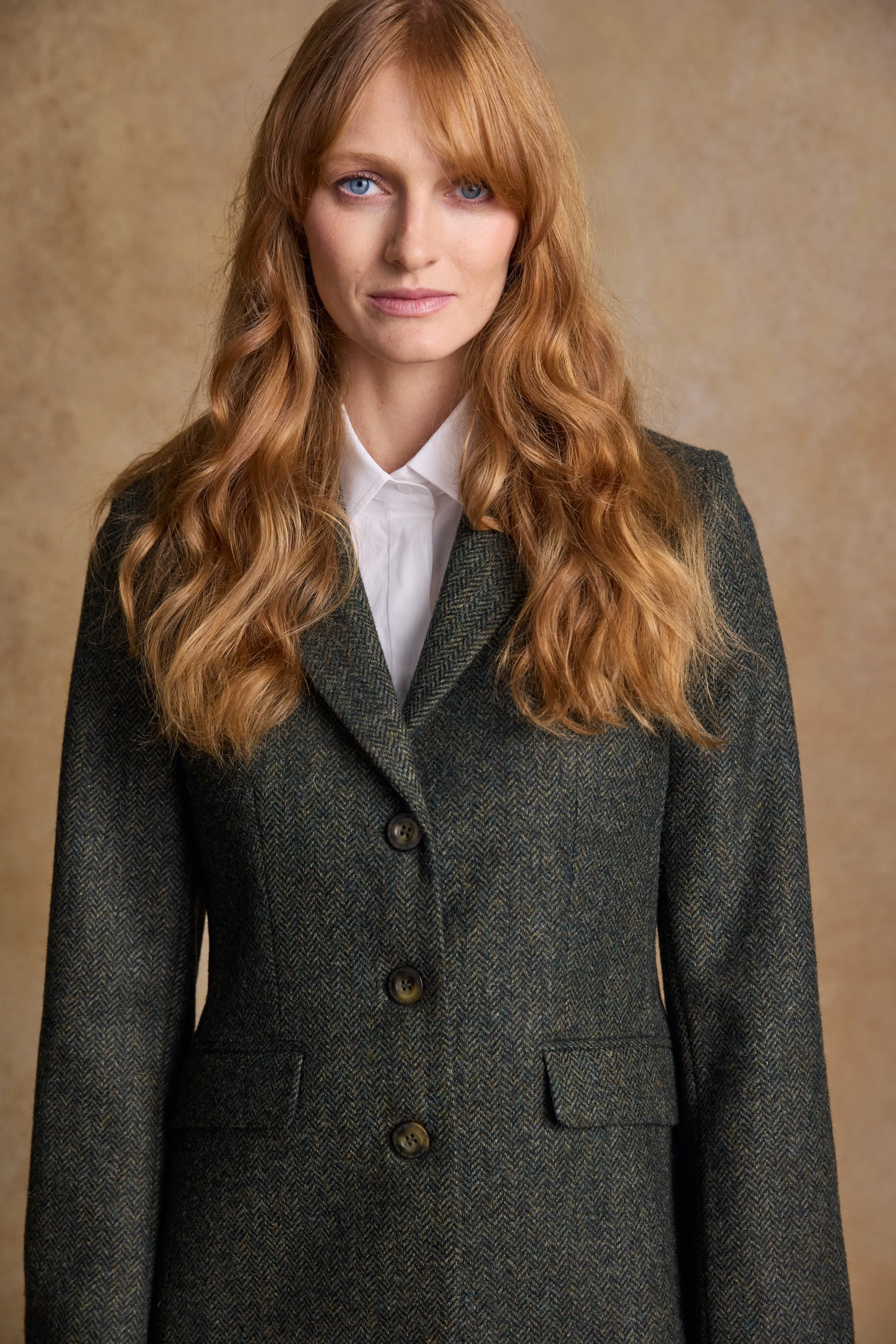 Tara Tweed Hacking Jacket - Green Fields