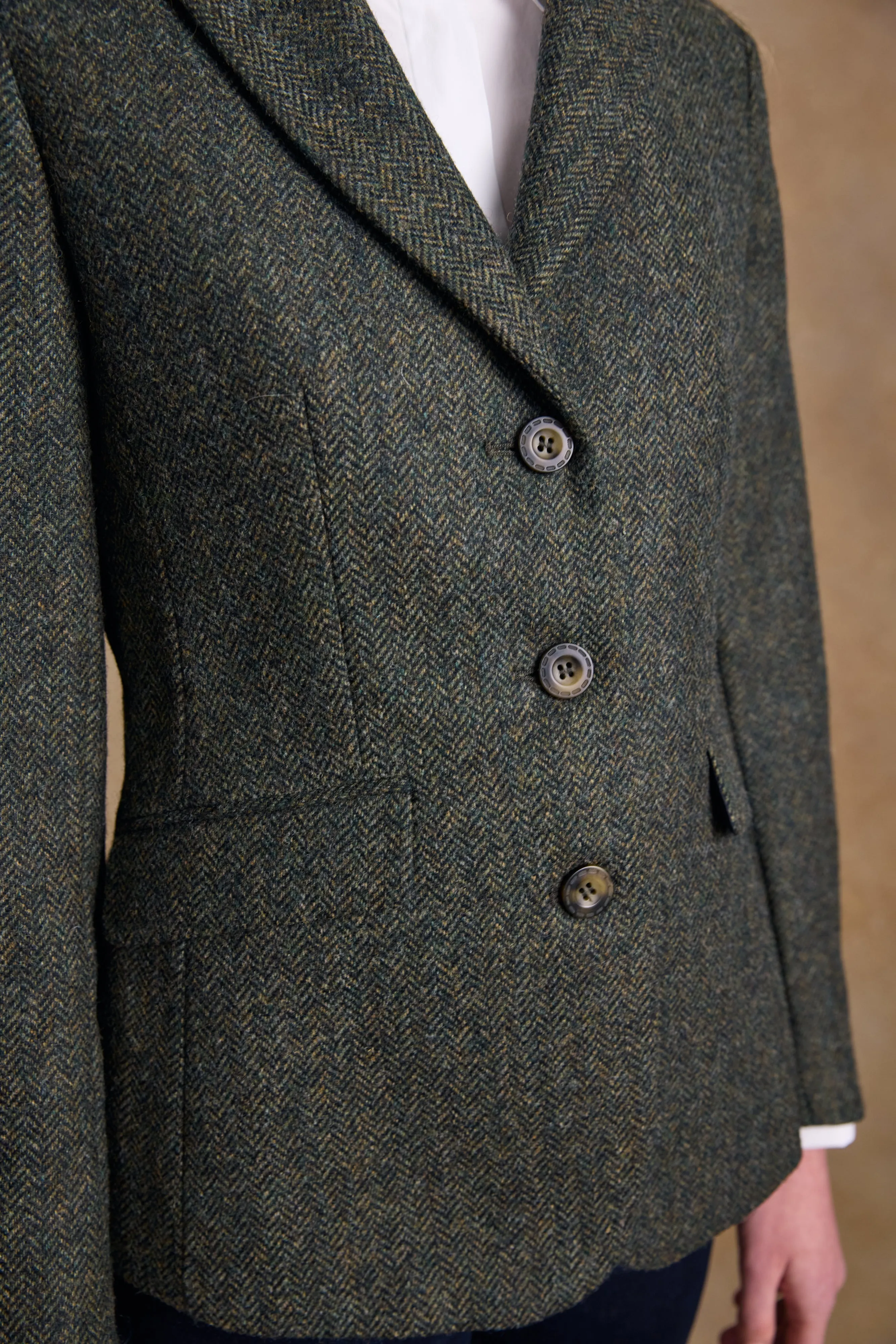 Tara Tweed Hacking Jacket - Green Fields