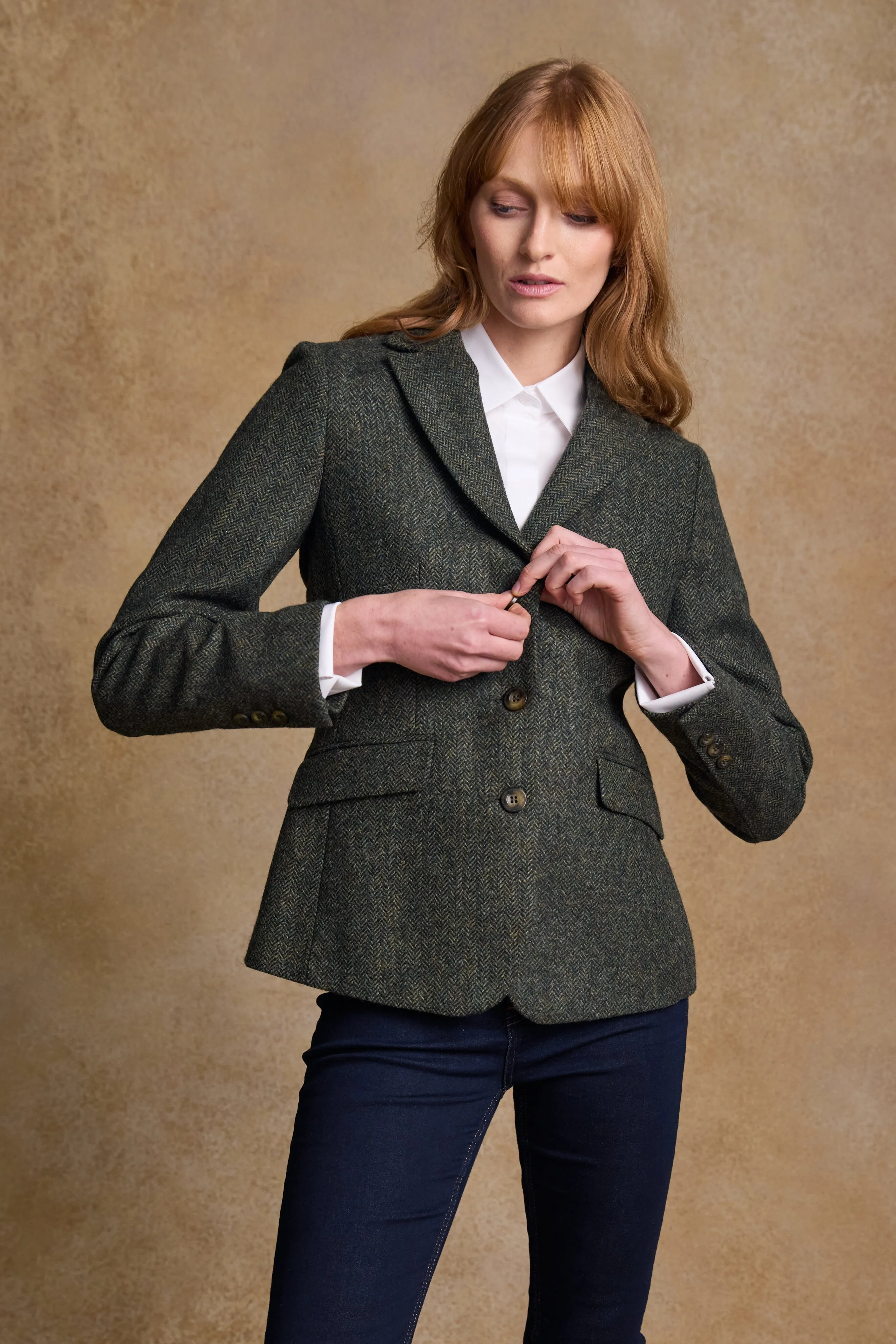 Tara Tweed Hacking Jacket - Green Fields