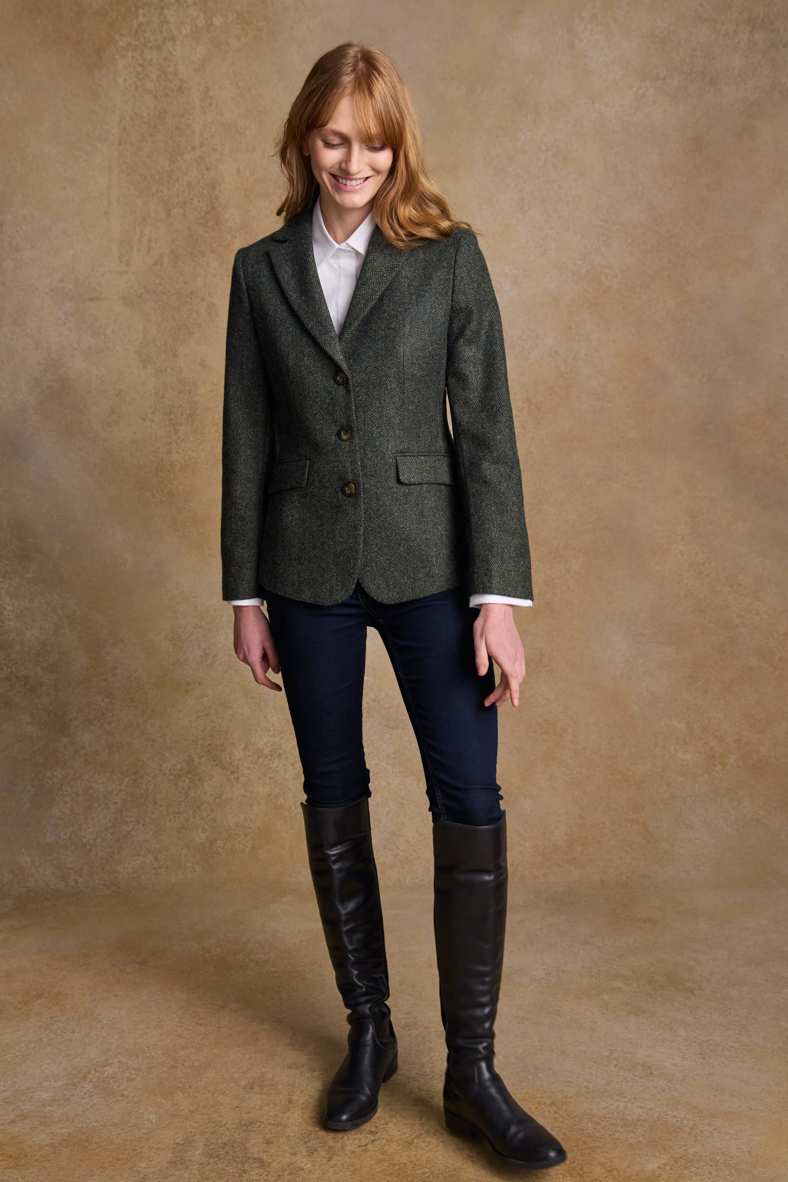 Tara Tweed Hacking Jacket - Green Fields
