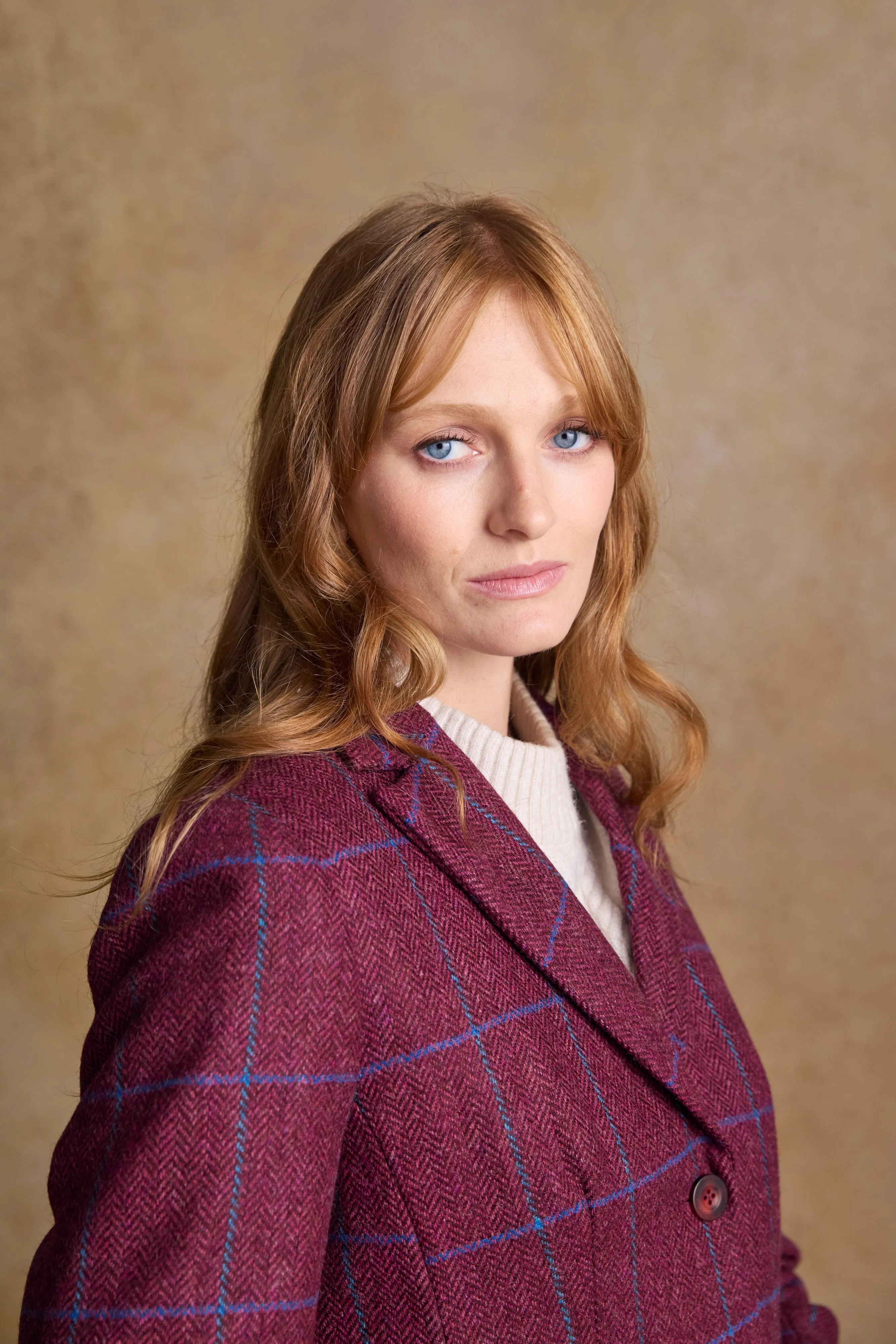 Tara Tweed Hacking Jacket - Rose Herringbone Check