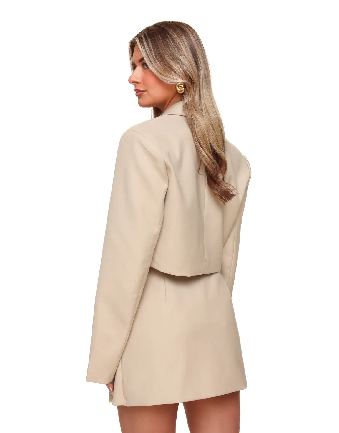 Taupe Cropped LS - Blazer