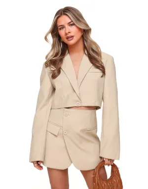 Taupe Cropped LS - Blazer