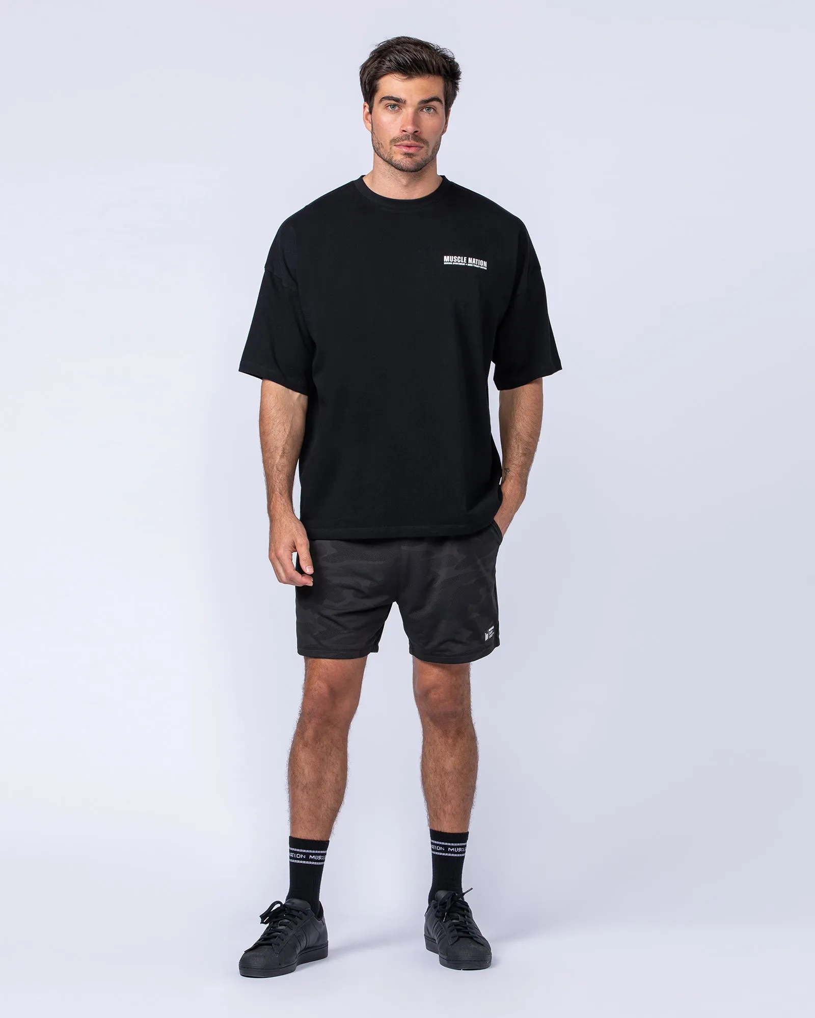Tech Camo Lay Up 5" Shorts - Black Camo