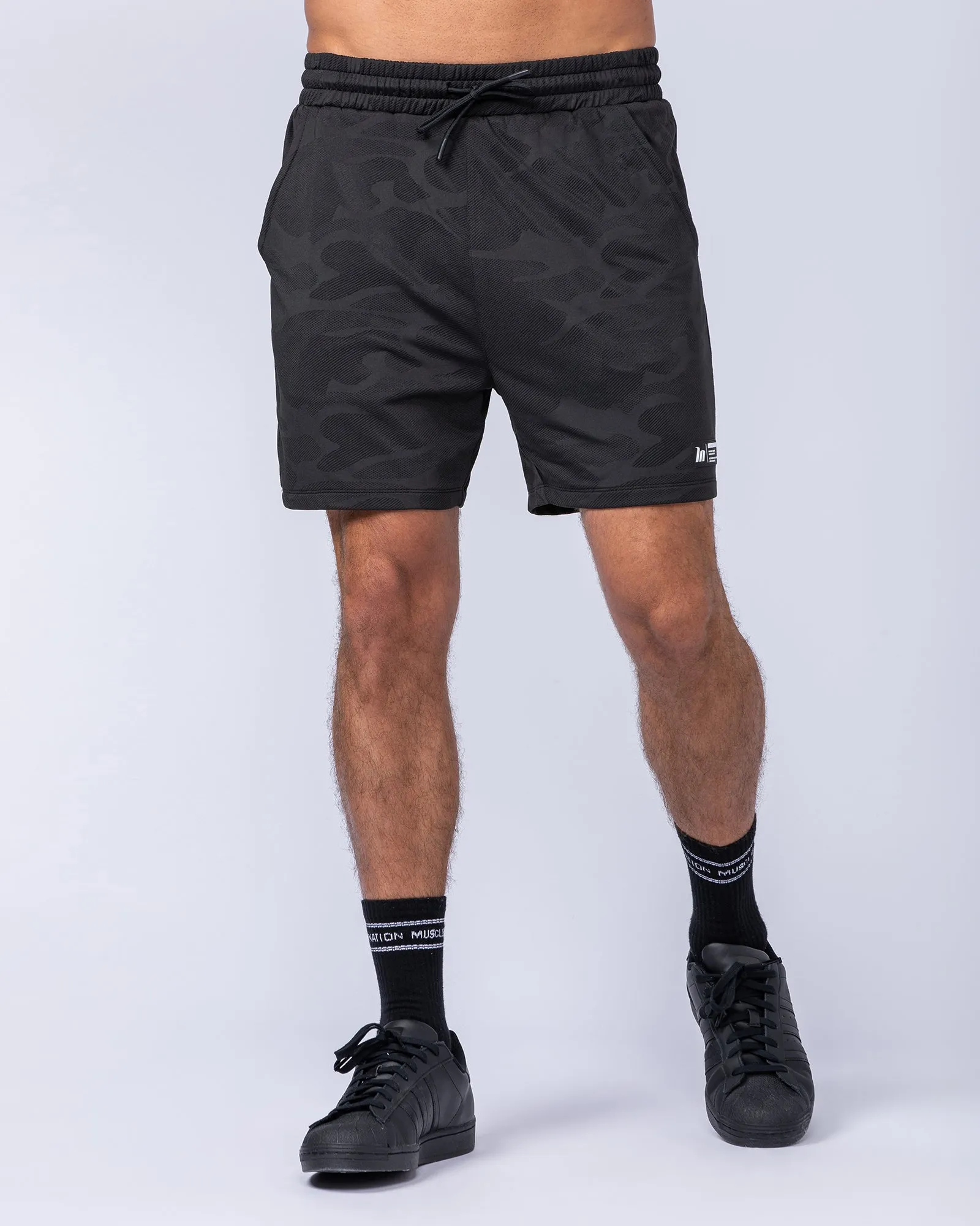 Tech Camo Lay Up 5" Shorts - Black Camo