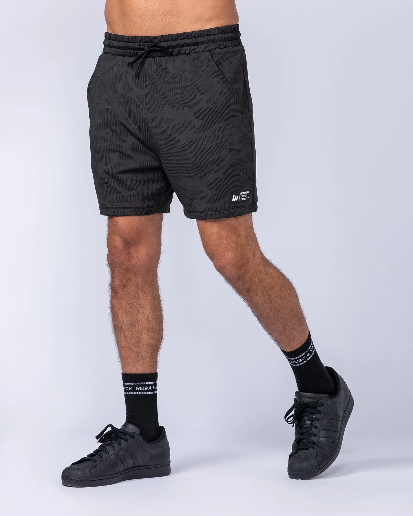 Tech Camo Lay Up 5" Shorts - Black Camo