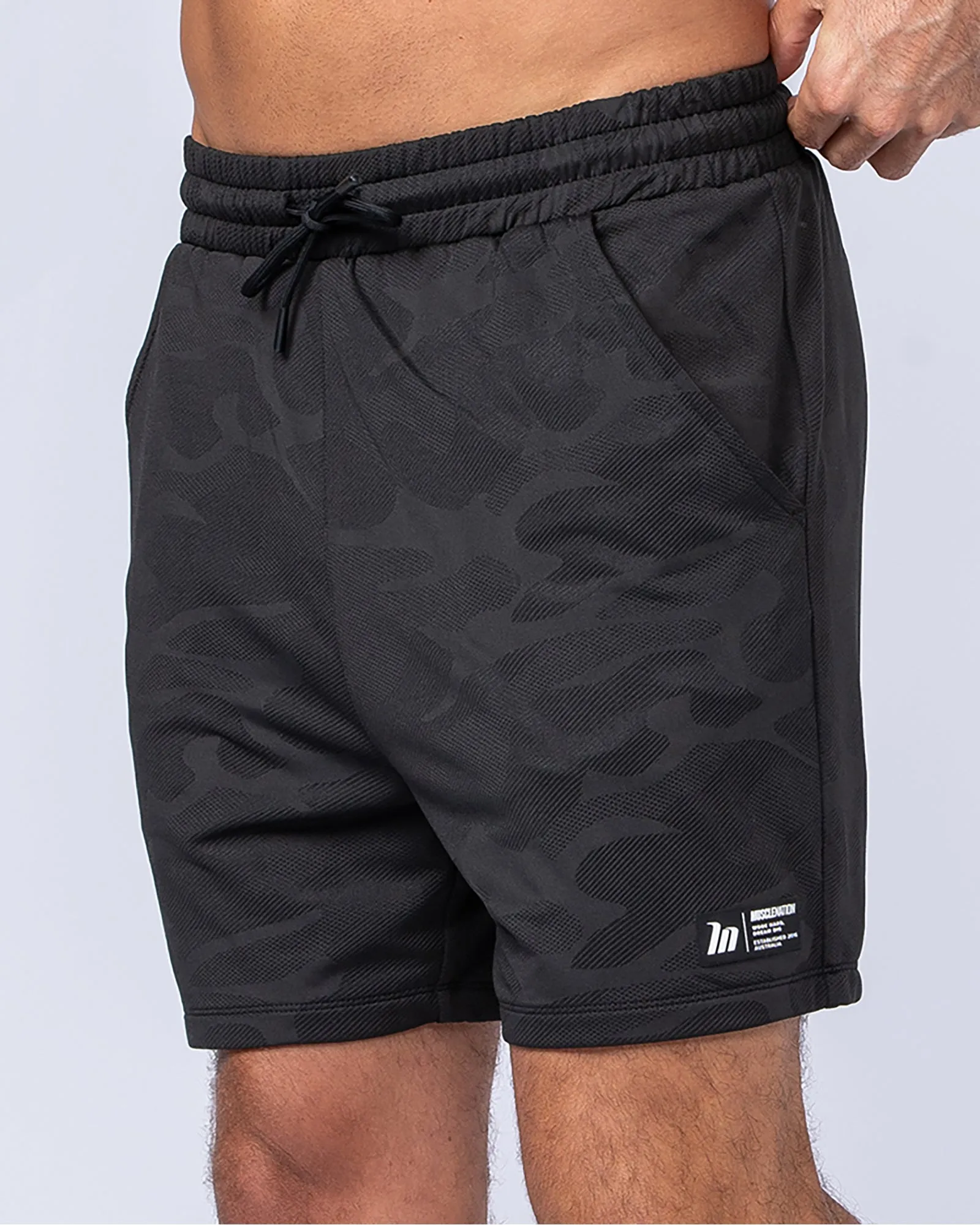 Tech Camo Lay Up 5" Shorts - Black Camo
