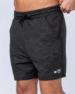 Tech Camo Lay Up 5" Shorts - Black Camo