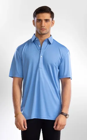 The Dressy Polo Oxford Spread Collar French Blue
