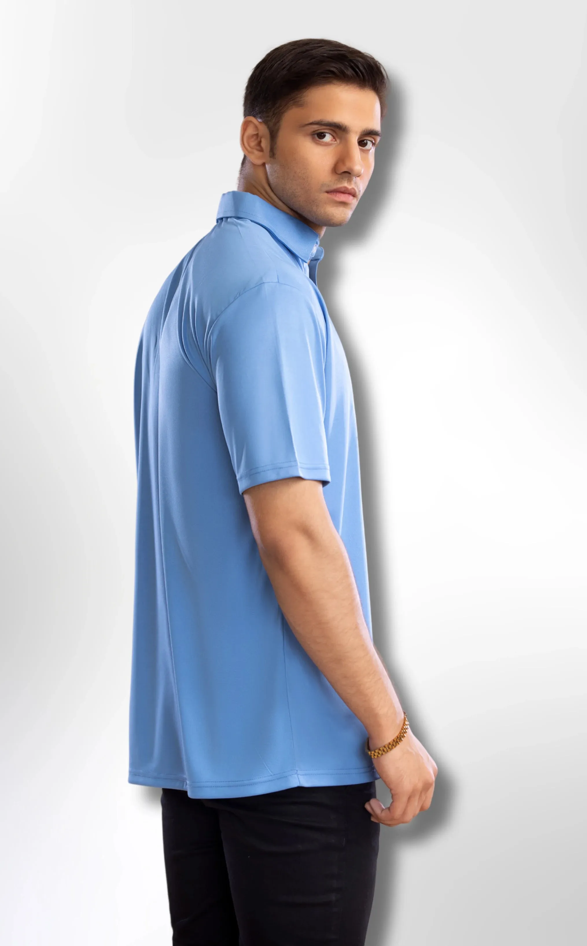 The Dressy Polo Oxford Spread Collar French Blue
