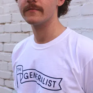 The Generalist Merch: Original Generalist Flag Tee in White