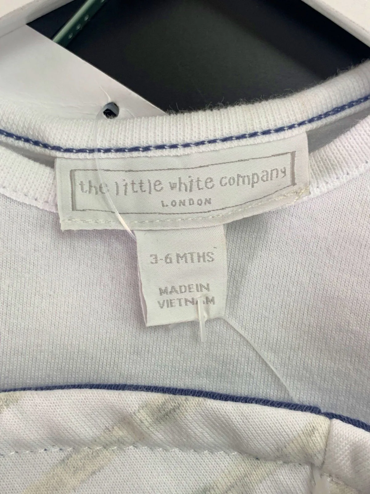 The Little White Company White Baby 3 Piece T-shirt, Shorts & Hat Set 3-6 Months