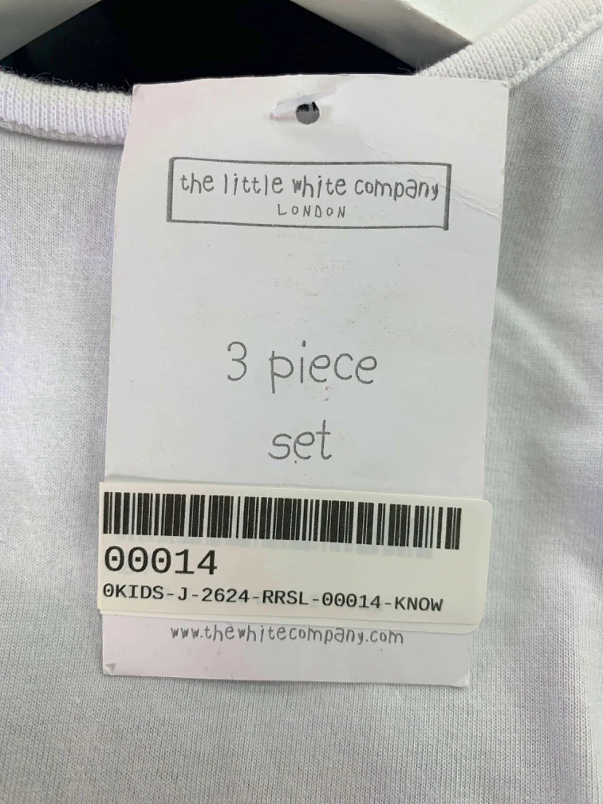 The Little White Company White Baby 3 Piece T-shirt, Shorts & Hat Set 3-6 Months