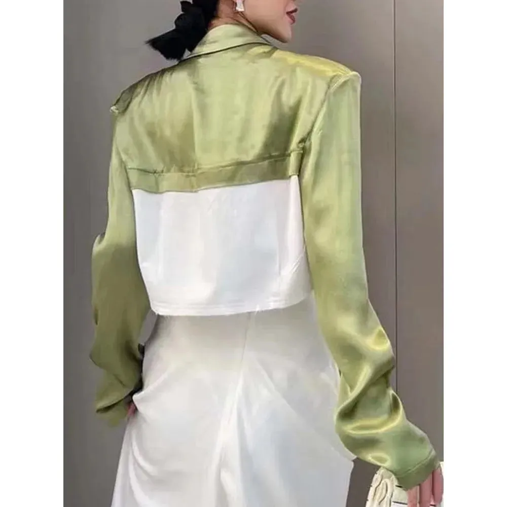 The Tracy Cropped Long Sleeve Blazer - Multiple Colors