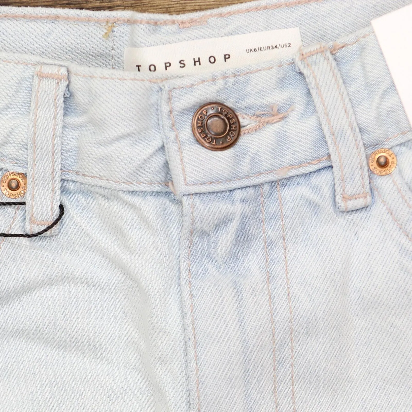 Topshop Women's Super Bleach Editor Raw Hem Jean Denim Shorts