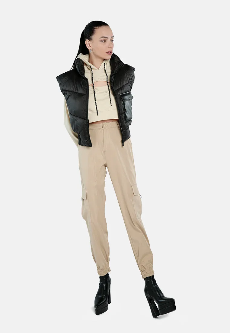 Turtleneck Puffer Jacket With Breast Pocket