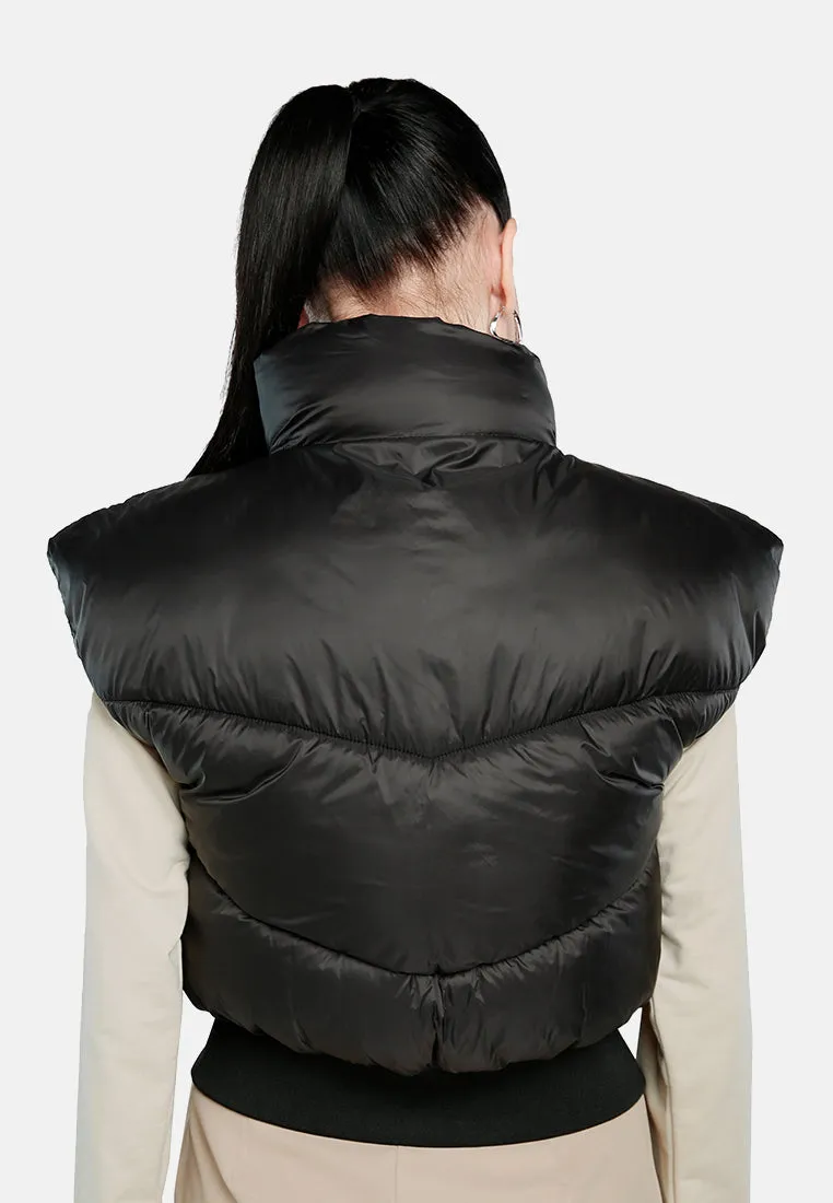 Turtleneck Puffer Jacket With Breast Pocket
