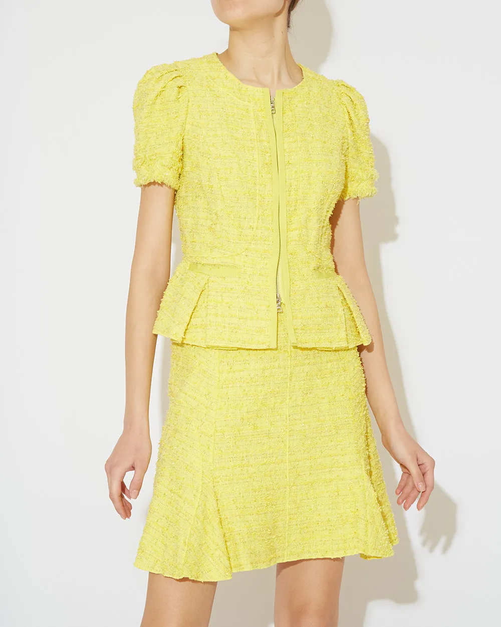 TWEED CROPPED BLAZER JACKET AND MINI SKIRT