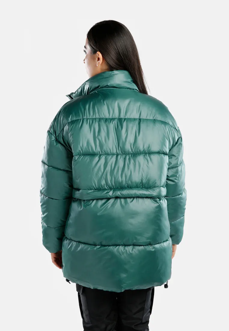 Two Way Detachable Turtleneck Puffer Jacket