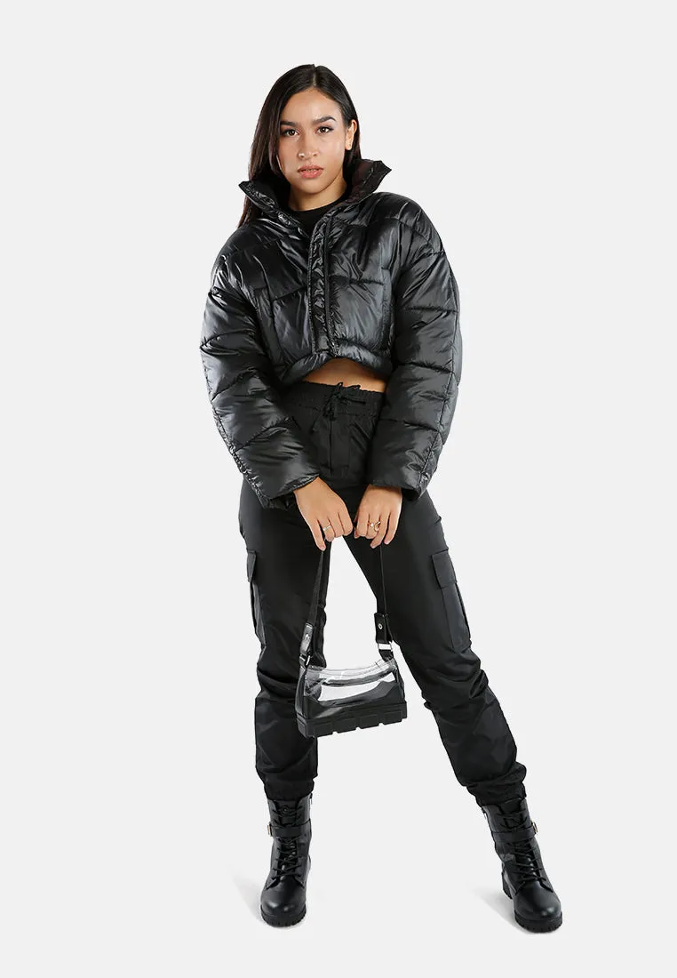 Two Way Detachable Turtleneck Puffer Jacket
