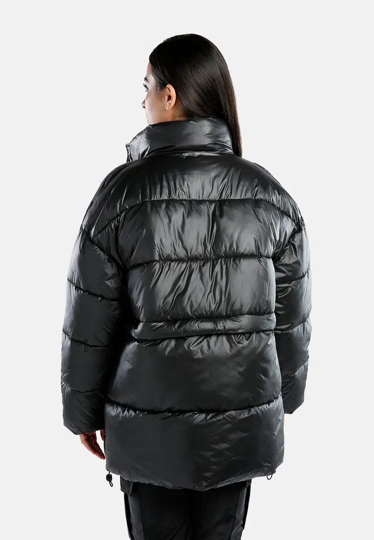Two Way Detachable Turtleneck Puffer Jacket