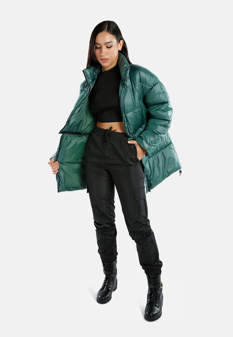 Two Way Detachable Turtleneck Puffer Jacket