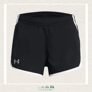 Under Armour Youth Girls' Fly-By 3 Shorts - Black Reflective