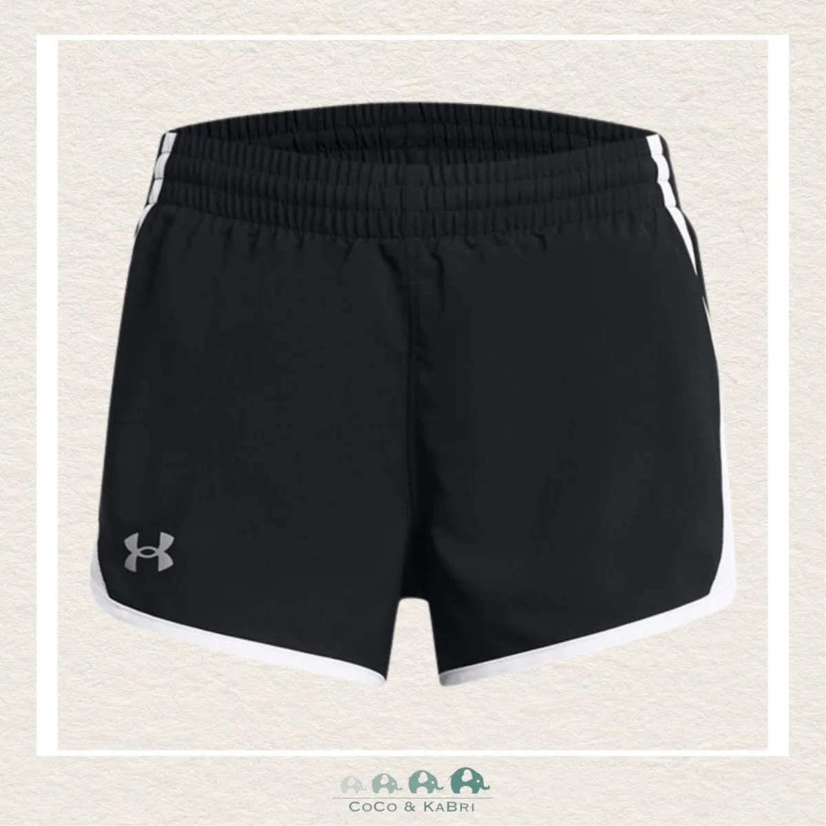 Under Armour Youth Girls' Fly-By 3 Shorts - Black Reflective