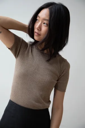 Une Heures | Short Sleeve Crew Neck in Gris