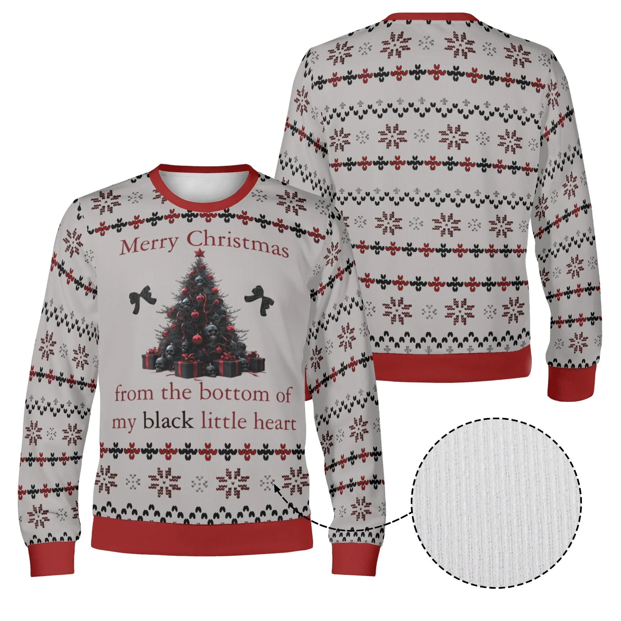 Unisex Gothic Look At Me Typographical Art Ugly Christmas Sweatshirt