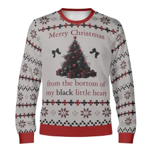 Unisex Gothic Look At Me Typographical Art Ugly Christmas Sweatshirt
