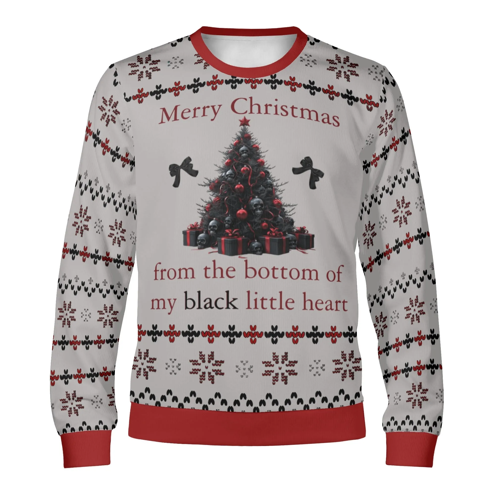 Unisex Gothic Look At Me Typographical Art Ugly Christmas Sweatshirt