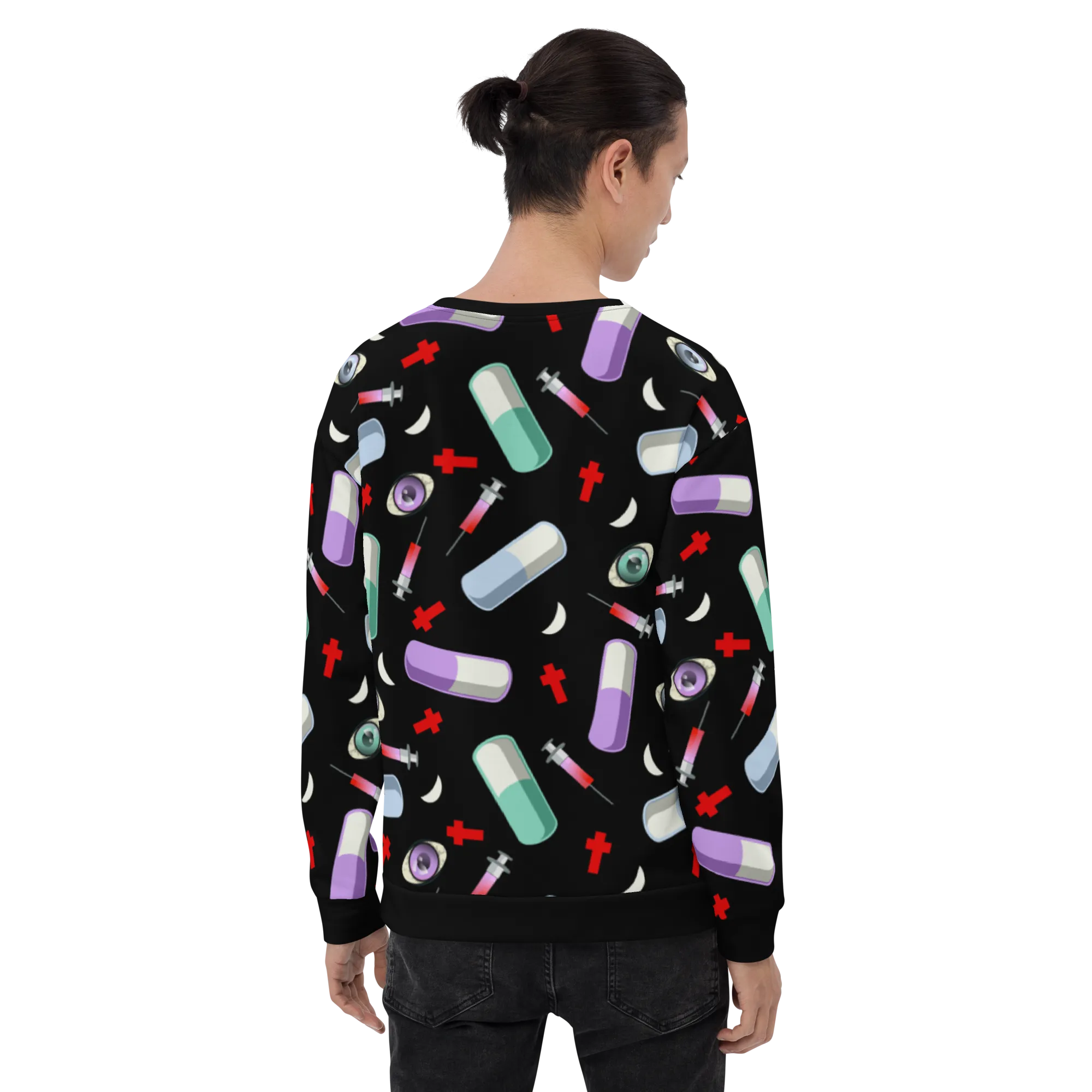 Unisex Sweatshirt, Menhera Kei Pills Black