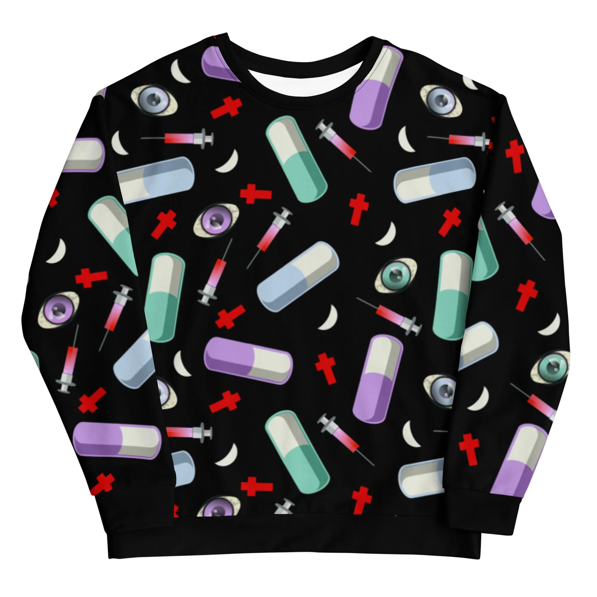 Unisex Sweatshirt, Menhera Kei Pills Black