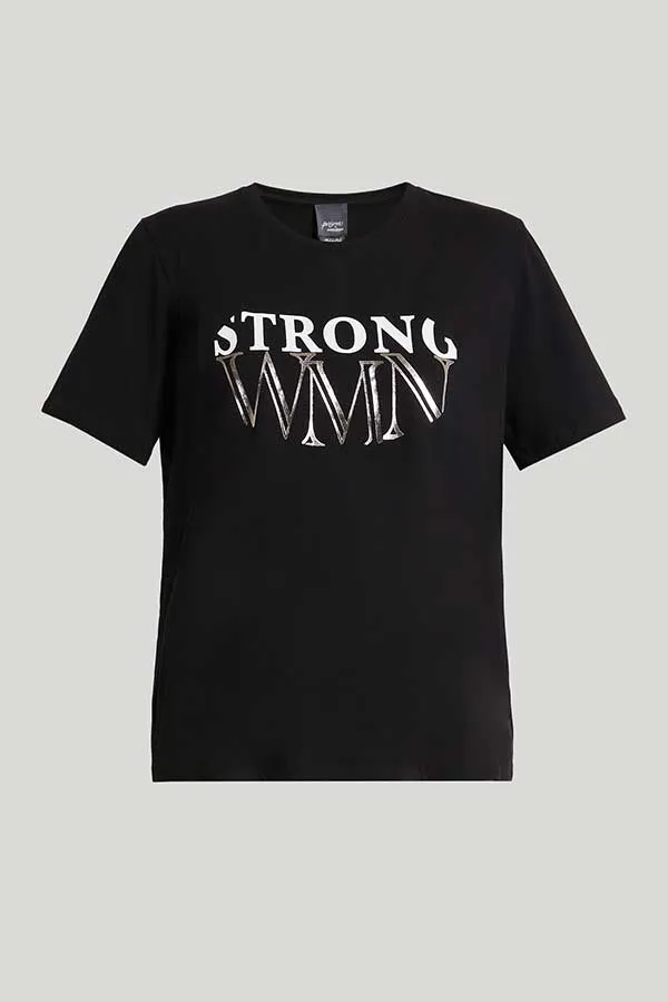 VALDA SLOGAN COTTON JERSEY T-SHIRT