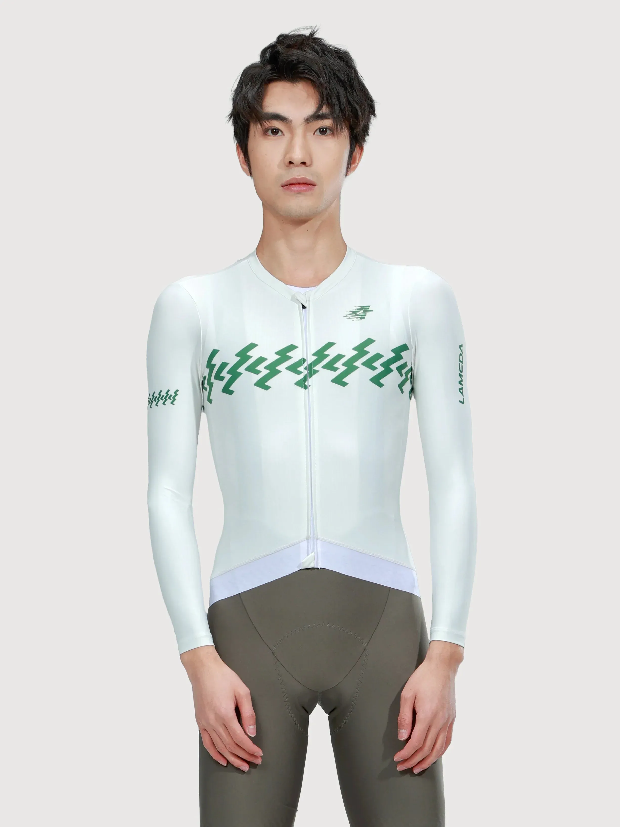 Verde Men Cycling Jersey Long Sleeve - Cloud Lightning