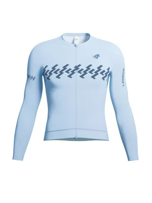 Verde Men Cycling Jersey Long Sleeve - Mediterranean Blue