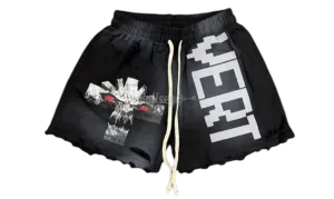 Vertabrae Vonster Cross Distressed Shorts Black