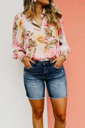 Vervet Denim | The Loretta Mid Rise Midi Shorts  - FINAL SALE