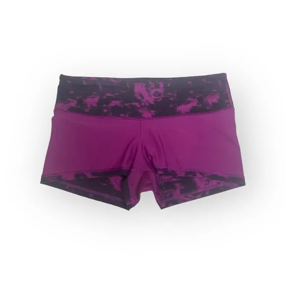 VHTF: Lululemon ॐ Boogie Hot Yoga Run Pilates Booty Shorts Luon ॐ Marbled Plum 8