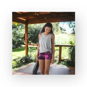 VHTF: Lululemon ॐ Boogie Hot Yoga Run Pilates Booty Shorts Luon ॐ Marbled Plum 8