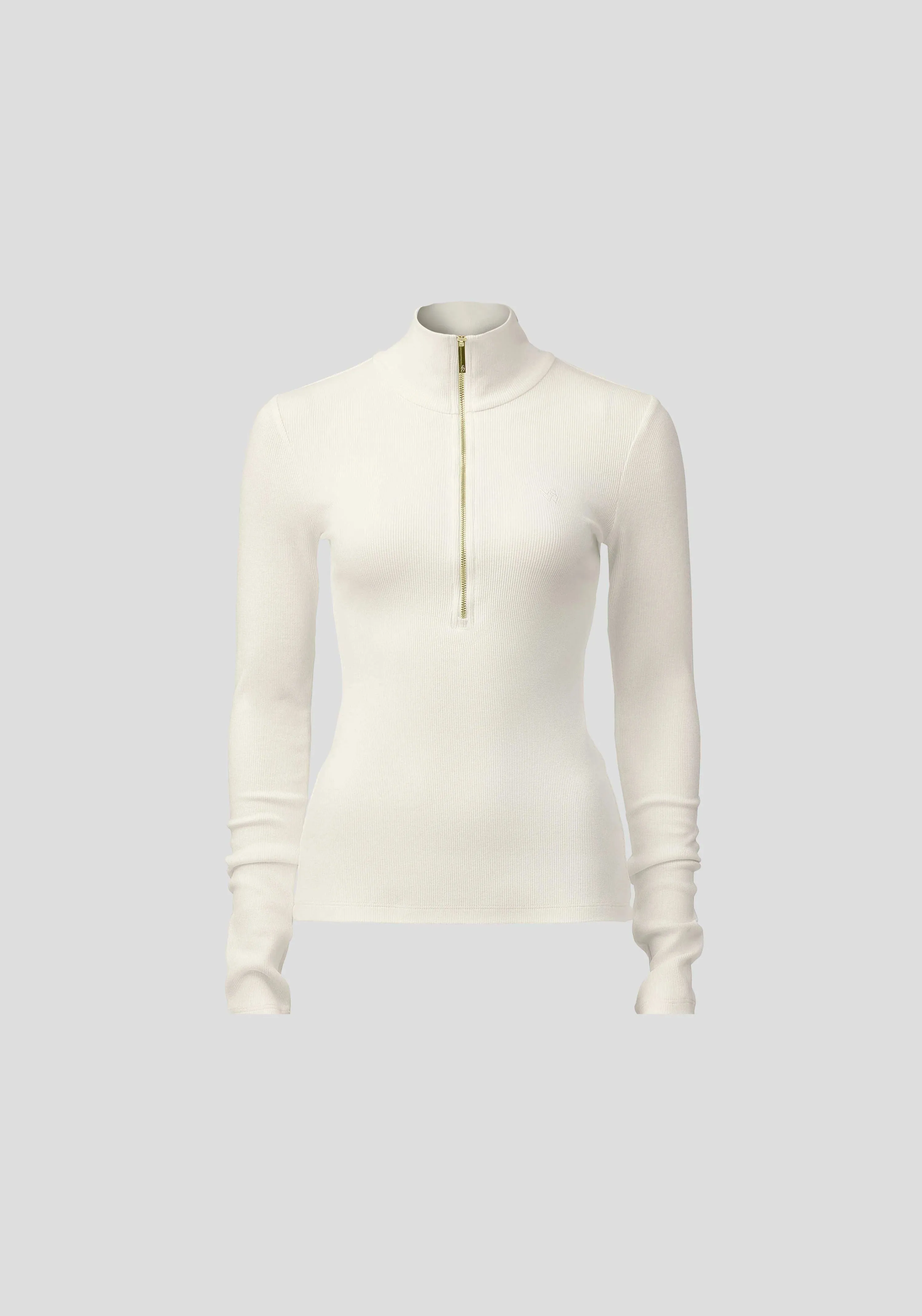 VIKTORIA & WOODS - Rib Turtleneck W/Zip WHITE