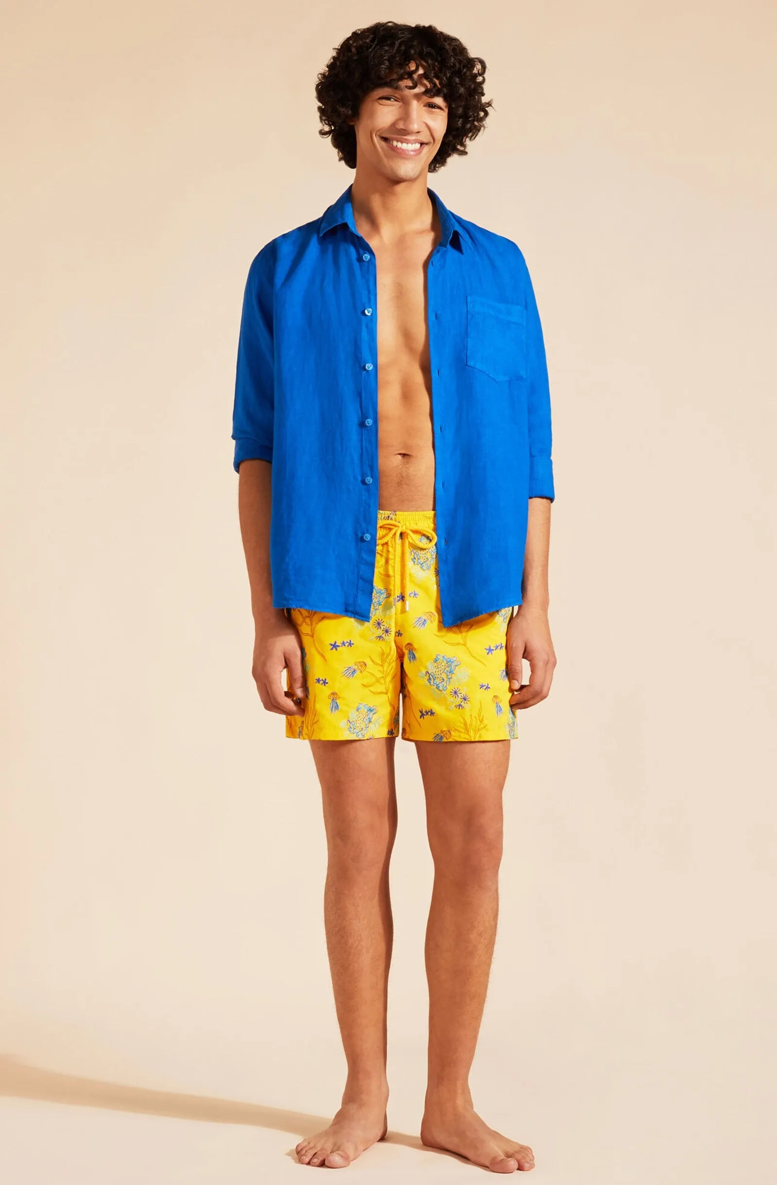 VILEBREQUIN Men Swim Shorts Embroidered Medusa Flowers - Limited Edition