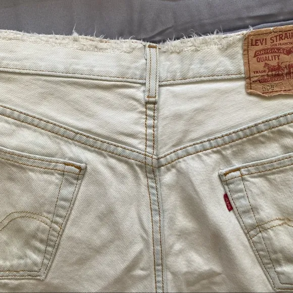 Vintage Levis 505 Regular Fit Cutoffs - Faded White