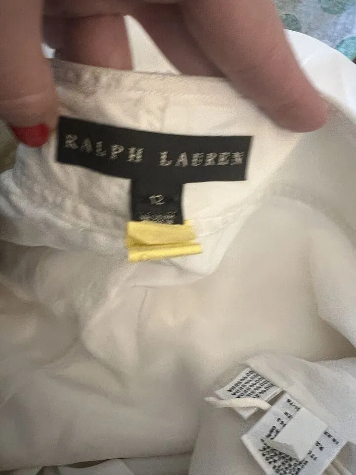 VTG Ralph Lauren Women's Black Label Silk Balloon Cropped Pants, White, Size 12