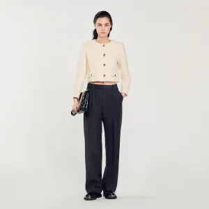 Walle Cropped Bouclé Wool Jacket White