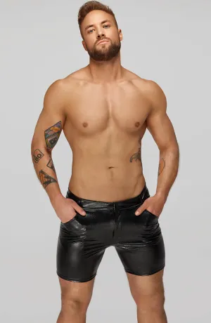 Wet look X snakeskin shorts - Consistent Player