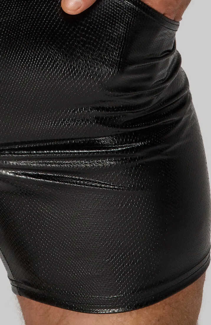 Wet look X snakeskin shorts - Consistent Player