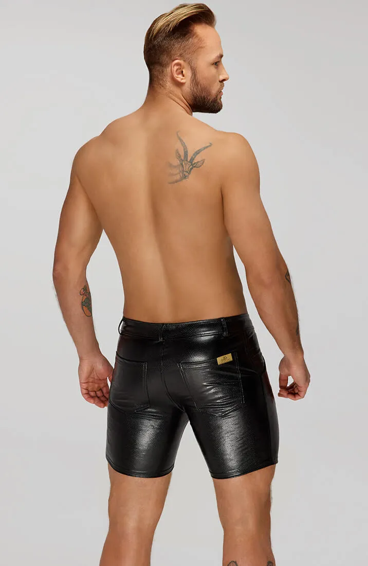 Wet look X snakeskin shorts - Consistent Player